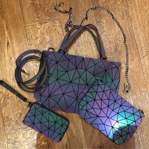Hologram Purse Set ( Crossbody, Purse and wallet )